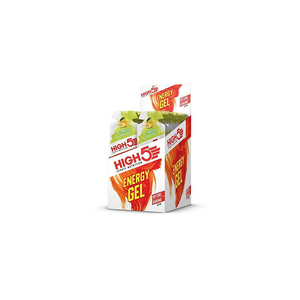 HIGH5 Energy Gel Quick Release Energy On The Go from Natural Fruit Juice (20 x 40g Sachets) (Citrus) 