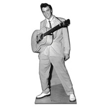 Star Cutouts Cut Out of Elvis Guitar Hanging from Neck