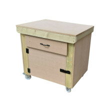 (3ft, Without Back Panel) Wooden MDF Top Storage Workbench With Lockable Cupboard and Drawers