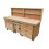 (8ft, Without Back Panel) Wooden Workbench With Drawers and Functional Lockable Cupboard - Eucalyptus Top 5