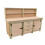 (7ft, Without Back Panel) Wooden Eucalyptus Top Workbench With Drawers and Double Lockable Cupboard 4