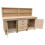 (7ft, Without Back Panel) Wooden Eucalyptus Top Workbench With Drawers and Double Lockable Cupboard 6