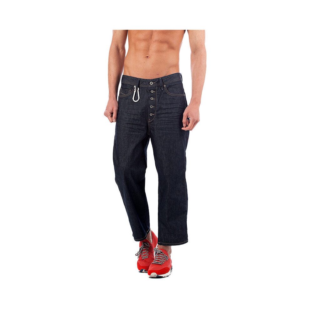 (W29 L32) DIESEL FLIP 0088Z Mens Denim Jeans Comfort Straight Leg Trousers Pants Dark Blue