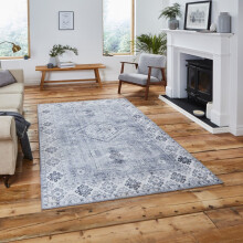 (120x170cm) Topaz G4705 Rugs in Silver High Dense Soft Distressed Mats