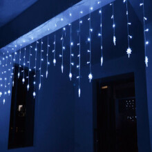 (3.5M 96LED White - Star) LED String Fairy Curtain Lights Icicle Window Christmas Wedding Xmas Party Decor