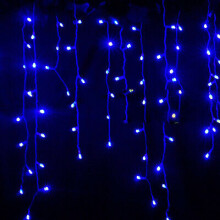 (#3 3.5m 96LED Blue ? Ceiling Lights LED Lamps Bulb) 3.5M 96 LED Icicle Hanging Wavy Curtain Fairy String Lights Xmas Party Decor