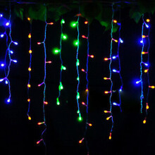 (#6 3.5m 96LED Multi ? Shining Lights Flexible Stri) 3.5M 96 LED Icicle Hanging Wavy Curtain Fairy String Lights Xmas Party Decor