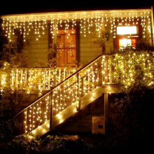 (#1 3.5m 96LED Warm White ? Party Wall Decor) 3.5M 96 LED Icicle Hanging Wavy Curtain Fairy String Lights Xmas Party Decor