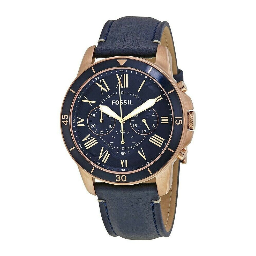 Fossil FS5237 Grant Blue Leather Quartz Dress Men's Watch