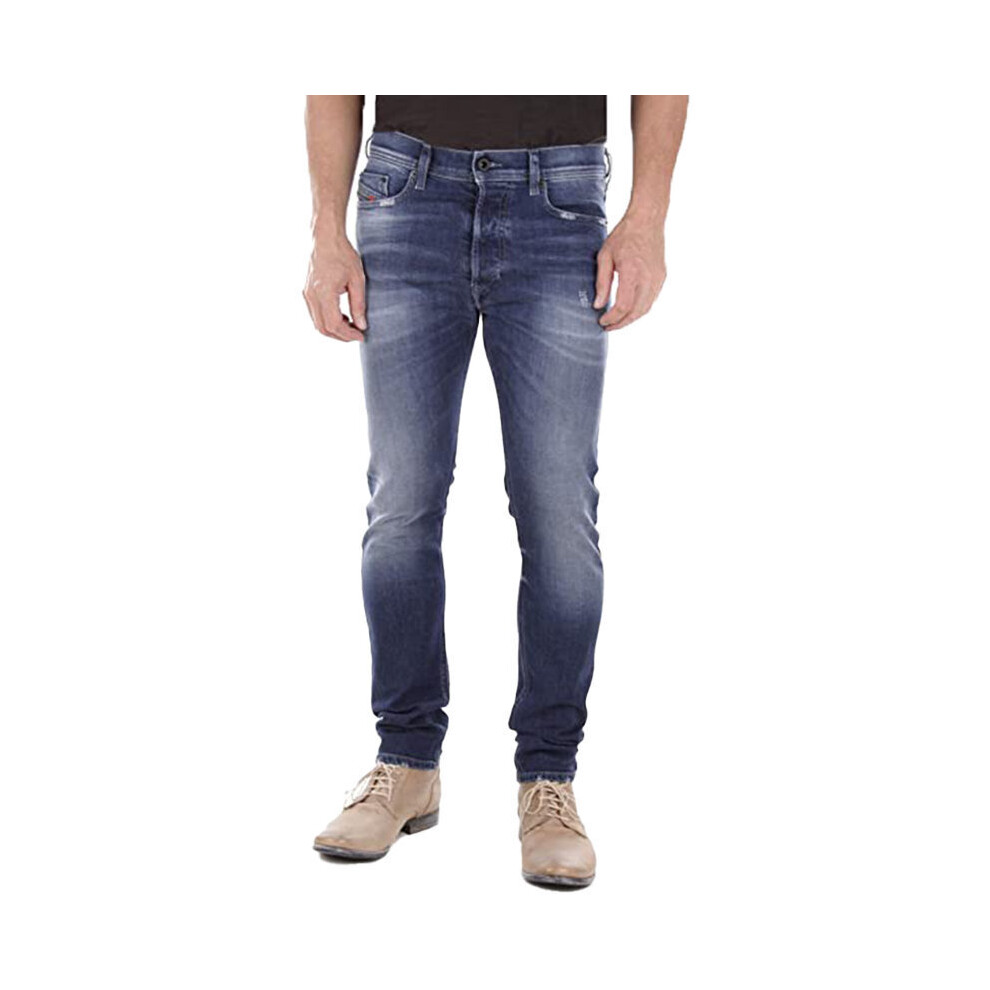 (W30 L32) DIESEL TEPPHAR R39M0 Mens Denim Jeans Regular Fit Straight Leg Casual Blue Pants