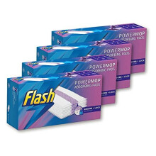 Flash Powermop Absorbing Pad Refills, 64 Multi-Surface Pads for Any Type of Floor, Pack of 4 (16 Pads x 4)