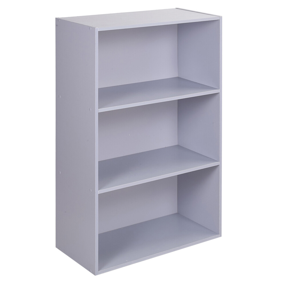 (Grey) 3 Tier Wide | Bookcase