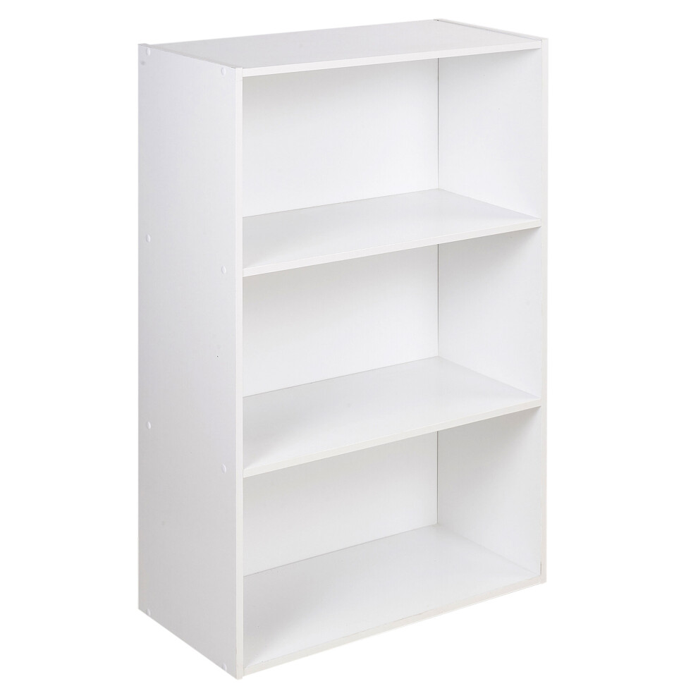 (White) 3 Tier Wide | Bookcase