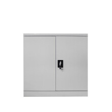 (Grey) Steel Office Storage Cupboard 2 Door Lock Bookcase Filing Cabinet Shelving 900mm