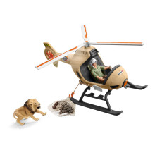SCHLEICH Wild Life Animal Rescue Helicopter with Toy Figures & Accessories - (UK2020)
