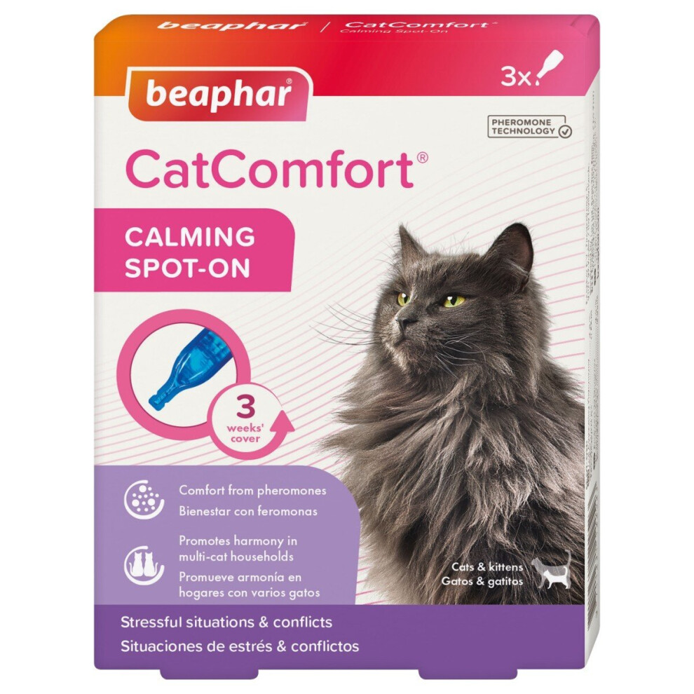 Beaphar CatComfort Calming Spot-On Stress & Anxiety Relief For Cats