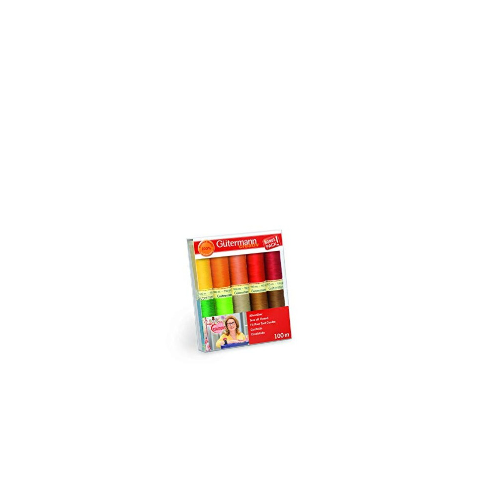 Gütermann Gutermann 734008-1 Thread Set Sew-All 100 M X 10 Reels, Multicoloured