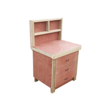 (3ft, With Back Panel) Wooden Workbench Tool Cabinet - Eucalyptus Top Industrial Storage Work Table
