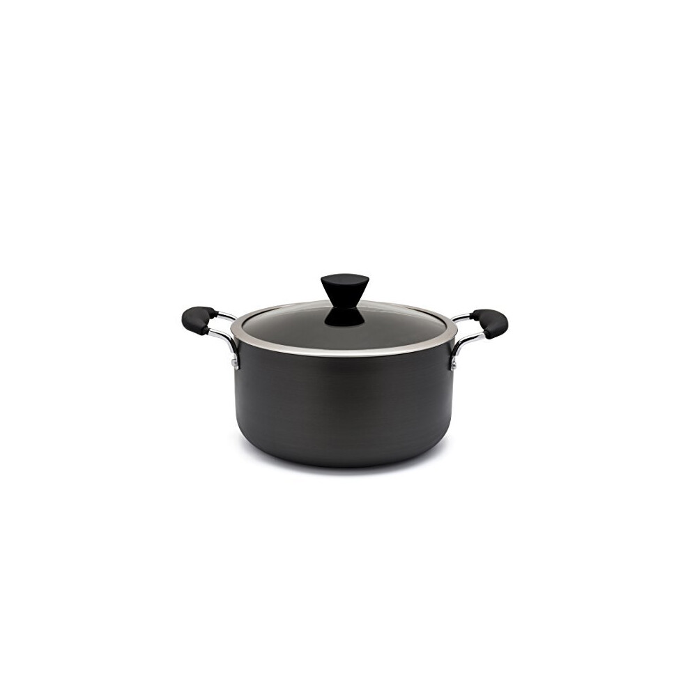 Zinel Non-Stick Stockpot/Casserole with Hard Anodised Induction Base, Grey, 30cm