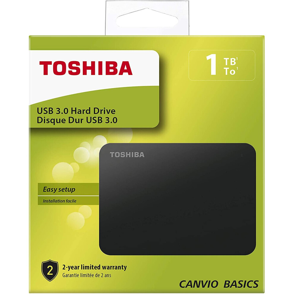 Toshiba Canvio Basics 1Tb Highspeed Portable External Hard Drive Usb