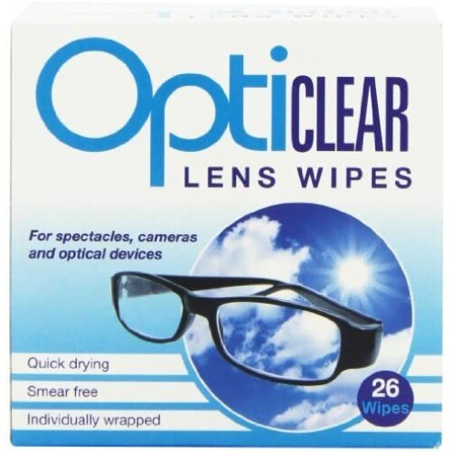 Opticlear Lens Wipes Pack of 6 Total 156 Wipes