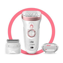 Braun Silk-épil 9 9-720, Epilator for Long-Lasting Hair Removal, Includes Shaver and Trimmer Head, Micro-Grip Tweezer Technology, High Frequency Mass