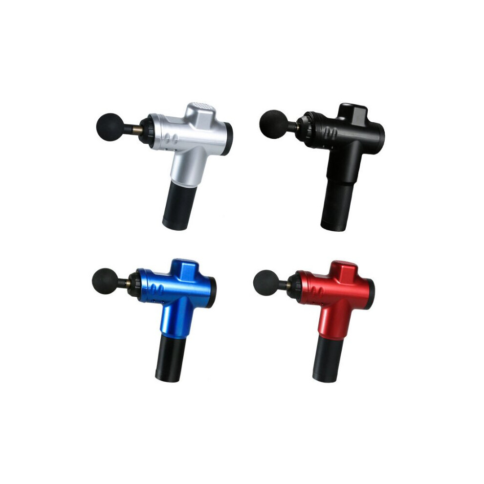 Grey (Grey) 20 Speed Lcd 8 Adaptor Mini Massage Gun Usb Rechargeable Electric Massager