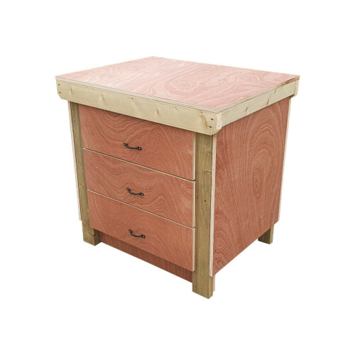 (3ft, Without Back Panel) Wooden Workbench Tool Cabinet - Eucalyptus Top Industrial Storage Work Table 1