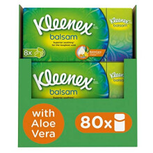 Kleenex Balsam Pocket Packs – 80 Pocket Packs of Moisturizing, Gentle Tissues