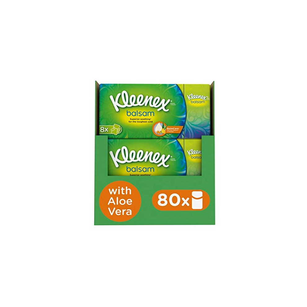 Kleenex Balsam Pocket Packs – 80 Pocket Packs Of Moisturizing, Gentle Tissues Light