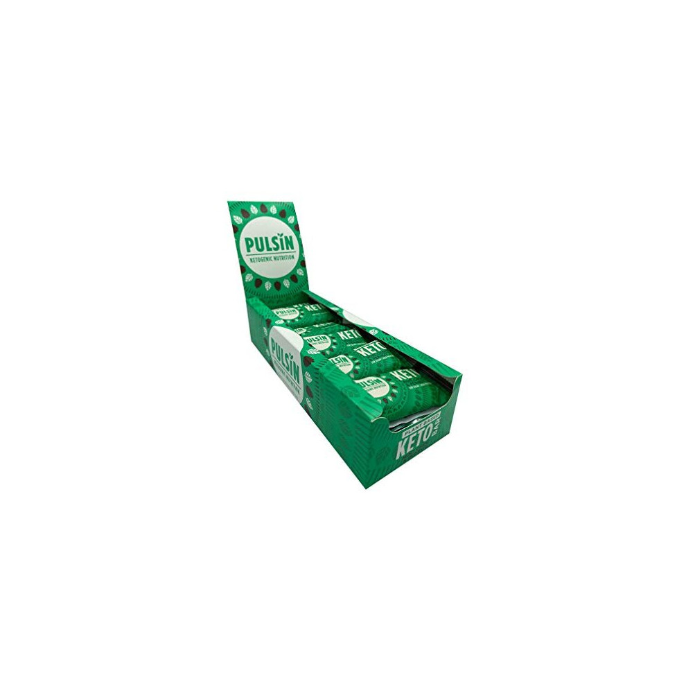 Pulsin Mint Chocolate And Peanut Keto Bar Healthy Nutritional Snacks Pre Post Workout Low Carb, 50 G X 18 Pack