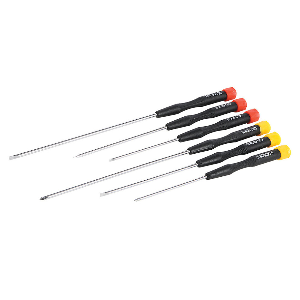 Silverline Extra-Long Precision Micro Mini Screwdriver Hand DIY Tool Pack Of 6 ( UK )