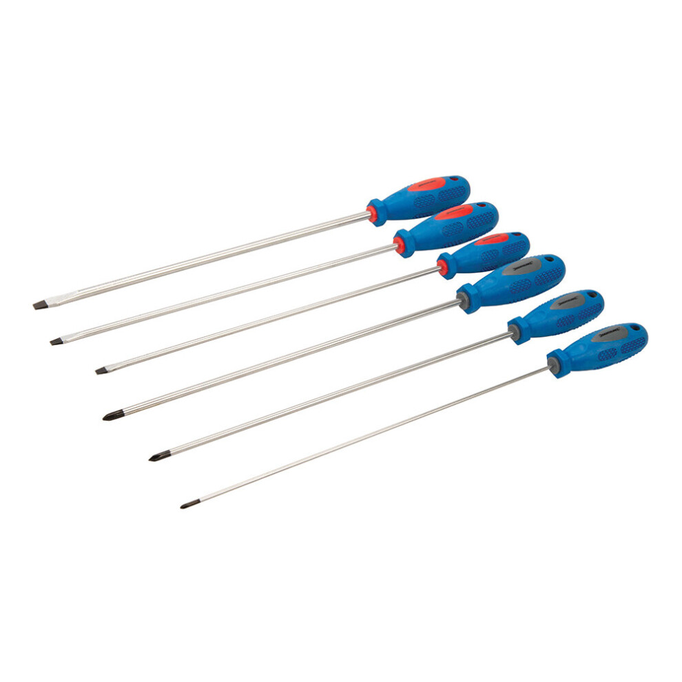 Silverline Extra-Long Mechanics & Engineers Screwdriver Hand DIY Tool Pack Of 6 ( UK )