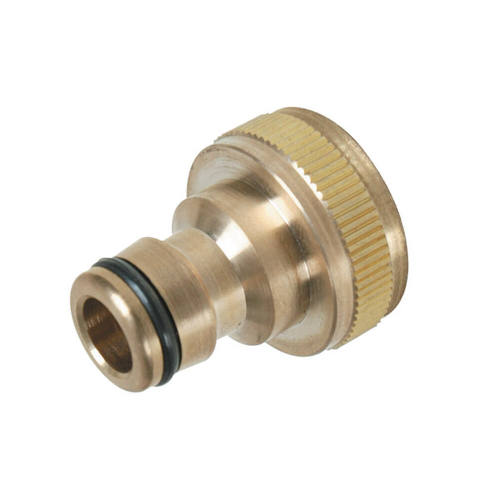 Silverline Garden Watering Brass Hosepipe Nozzle Tap Connector 3/4"BSP-1/2" Male ( UK )