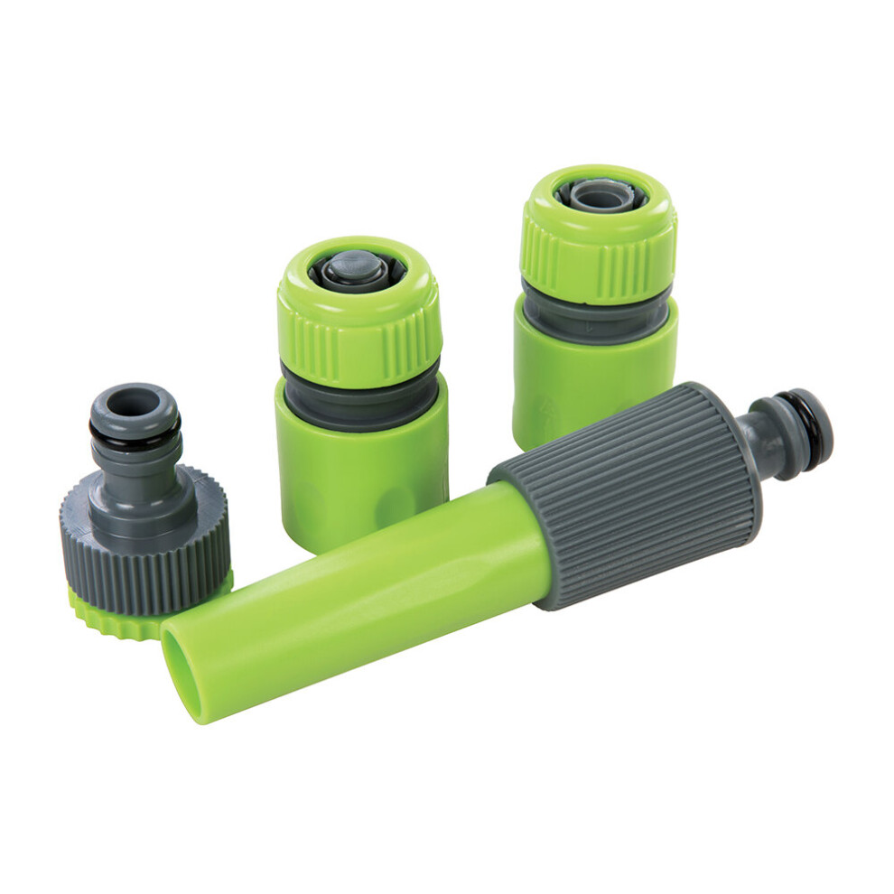 Silverline Garden Water Hose Connector Garden Watering Fitting DIY Tool Set Of 4 ( UK )