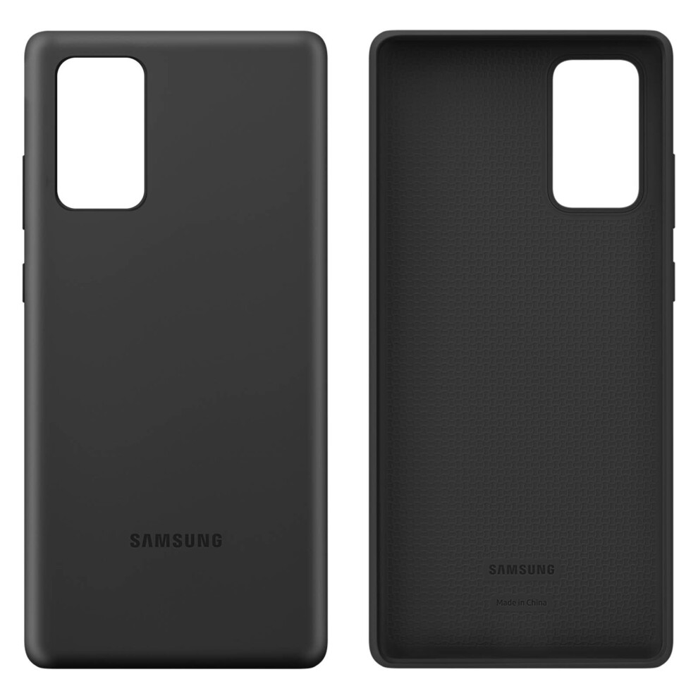 Black Back Cover For Samsung Galaxy Note 20 Soft Touch Silicone
