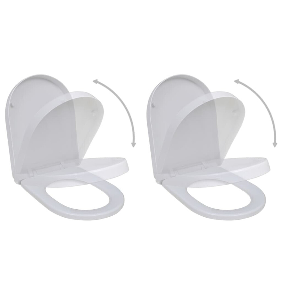 Vidaxl 2X Toilet Seats With Soft Close Lids Plastic White Bathroom Accessory