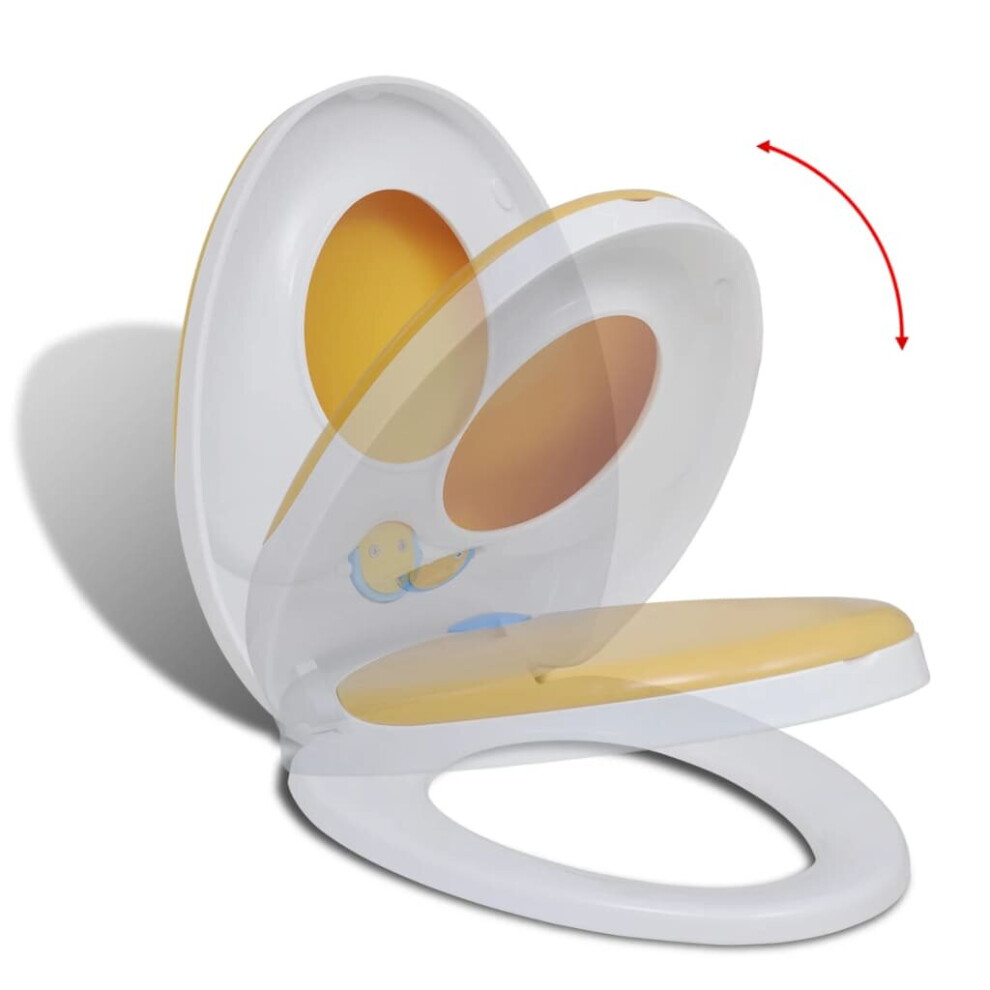 vidaXL Soft-close Toilet Seat Adults/Children White Yellow Bathroom Furniture