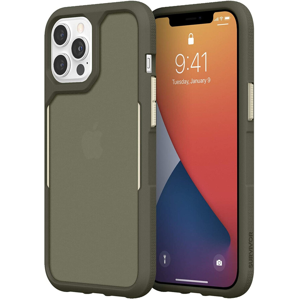 (Olive Green, iPhone 12 Pro Max) Griffin Survivor Endurance for iPhone 12 Series