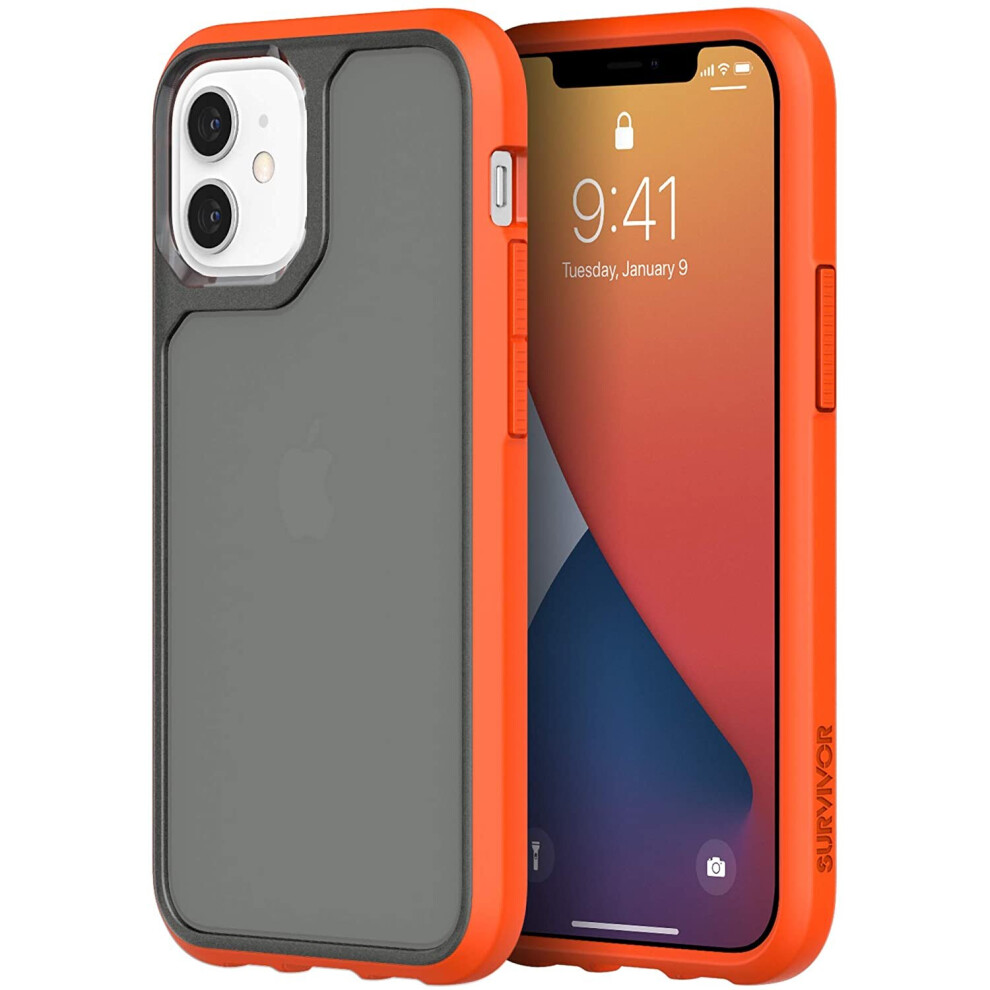 (Grey/Orange, iPhone 12 Mini) Griffin Survivor Strong for iPhone 12 Series