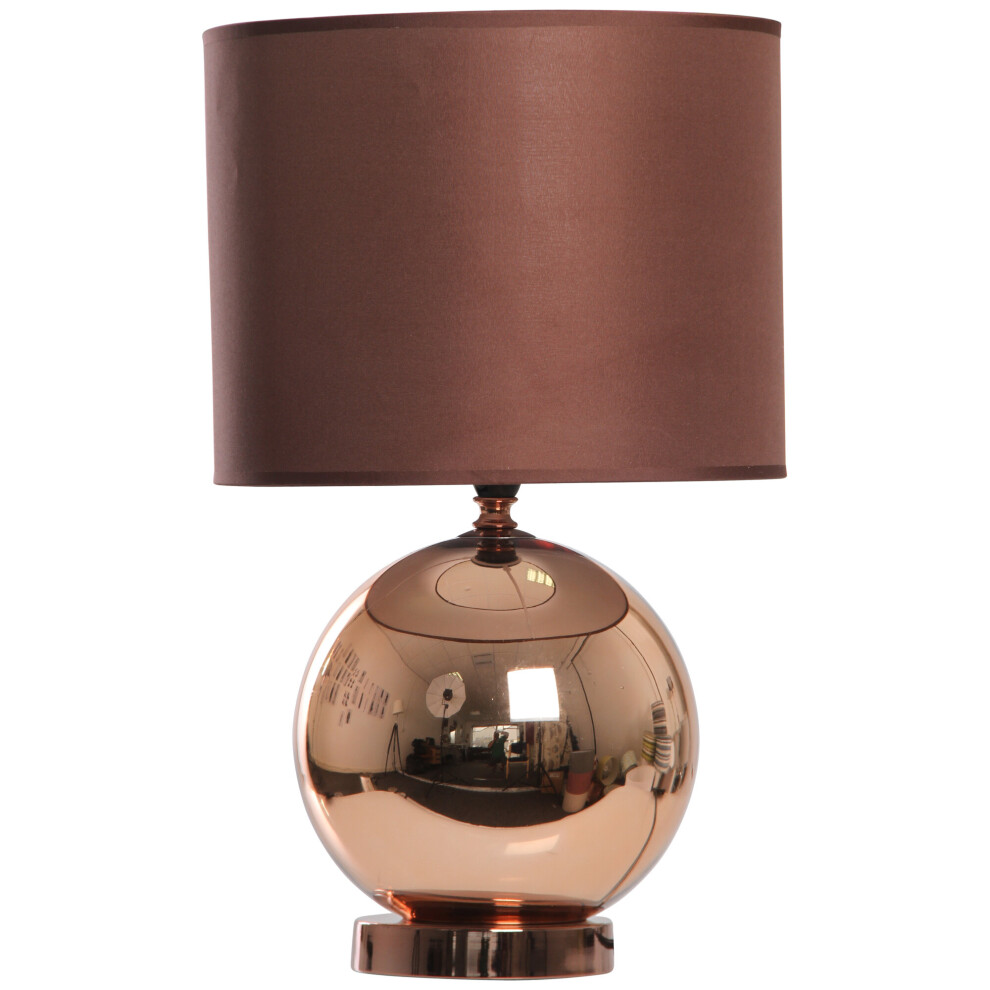 KLIVING OSTEND COPPER TABLE LAMP WITH MATCHING CHOCOLATE SHADE HOME LIGHTING