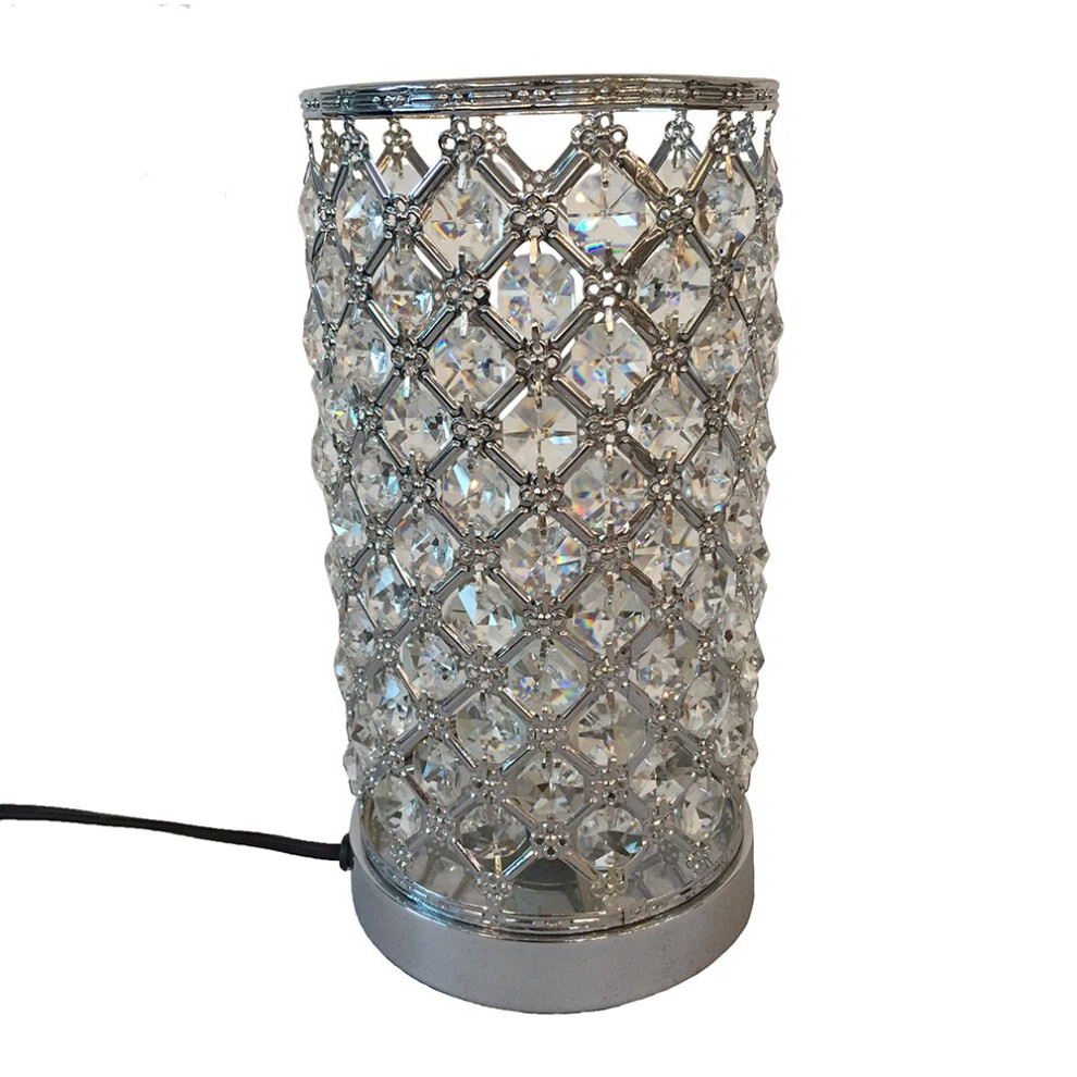 Mikey Beaded Silver Chrome Touch Table Lamp