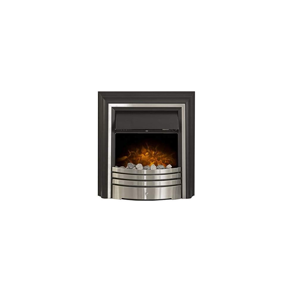 Adam York Freestanding Electric Fire in Brushed Steel