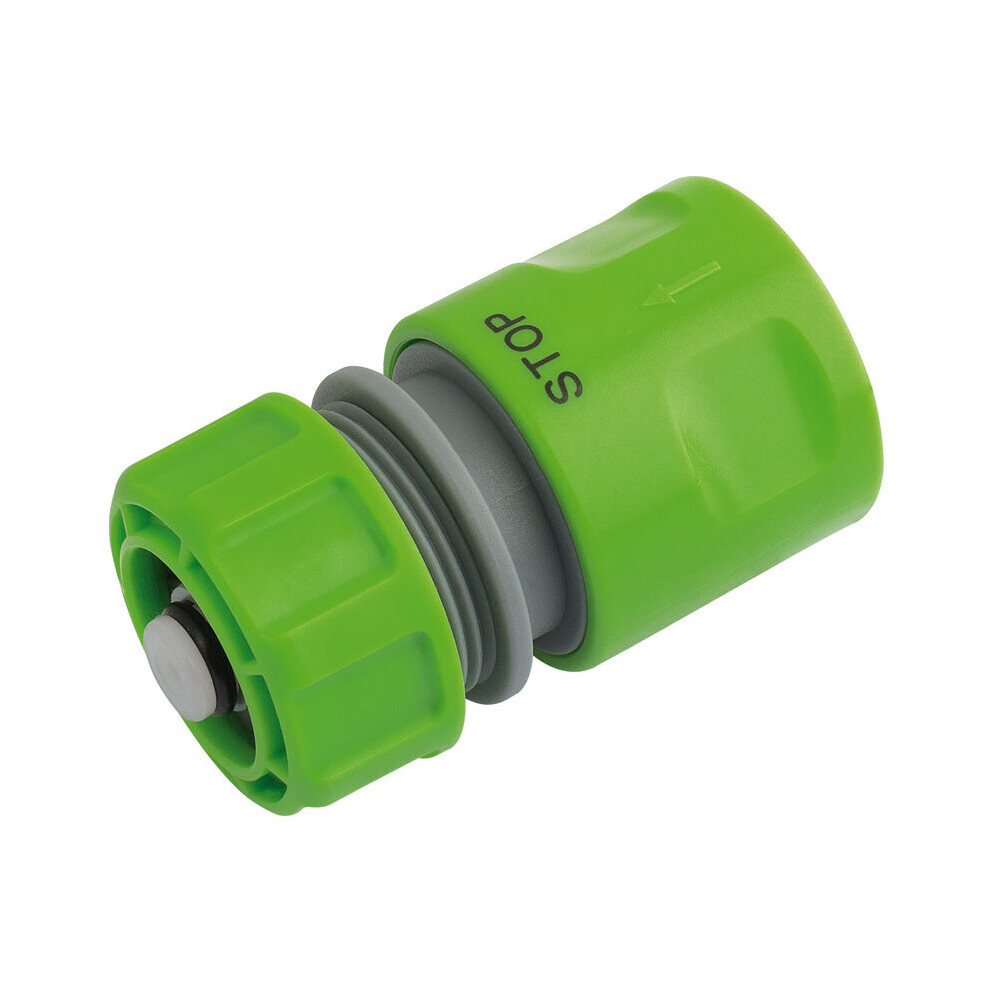Hose Connector with Water Stop Feature (1/2")