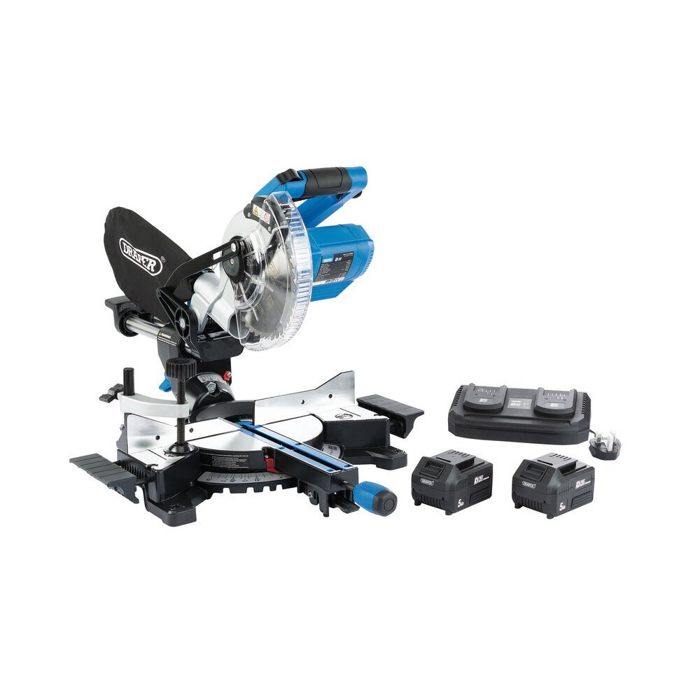 Draper D20 20V Compound Mitre Saw - Brushless Motor - 4000rpm - Laser Cutting Guide - 185mm Blade - Image 8