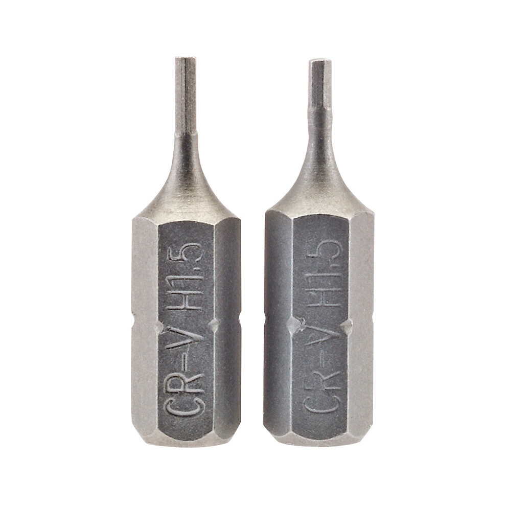 Draper 1.5Mm 1/4" Hex Hexagonal Insert Bit 25Mm Long X 2