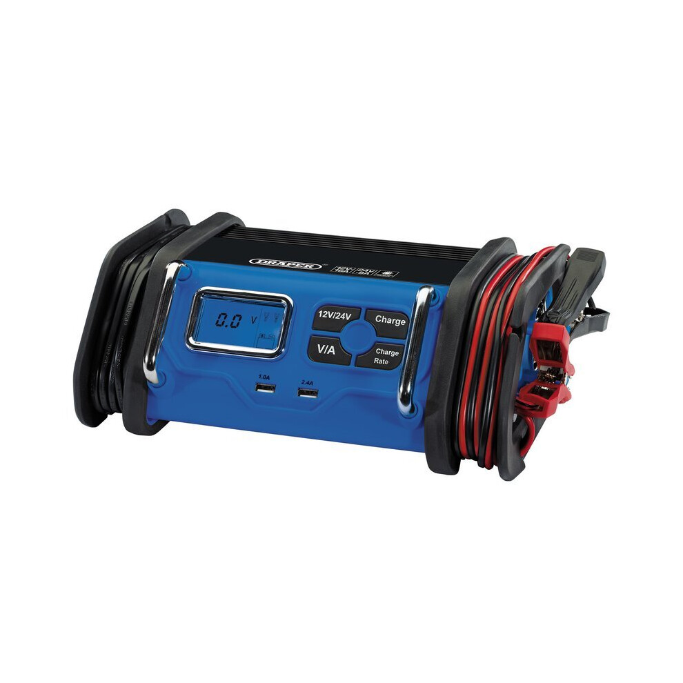 Draper 12V/24V Battery Charger Size 12