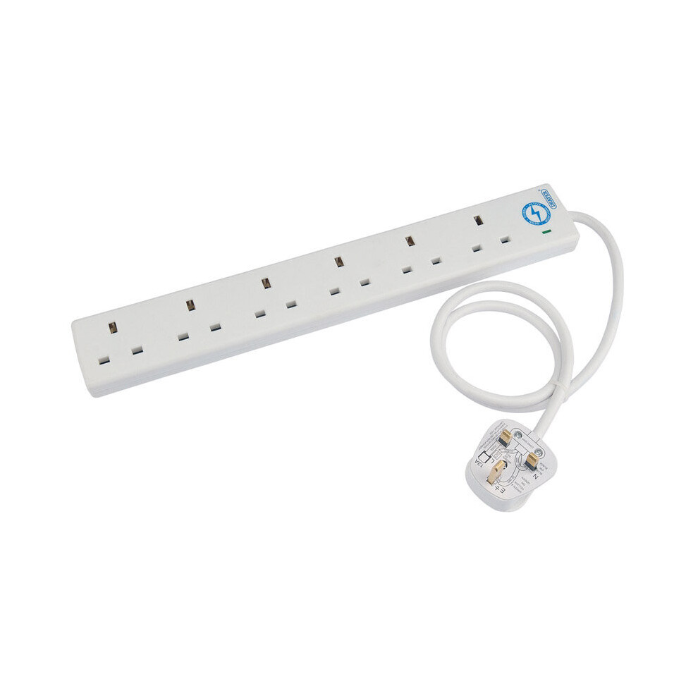 6 Way 0.75 Metre Surge Protected Extension Lead