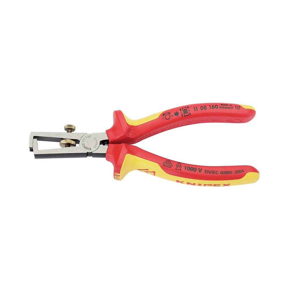 Knipex 11 08 160UKSBE VDE Fully Insulated Wire Stripping Pliers (160mm)
