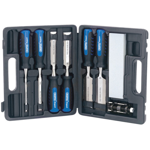 VidaXL Draper Tools Eight Piece Wood Chisel Set Carpenter Sharpening Bevel Tool 88605